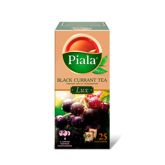 Пиала Lux черный чай с ароматом смородины, 25 пакетиков